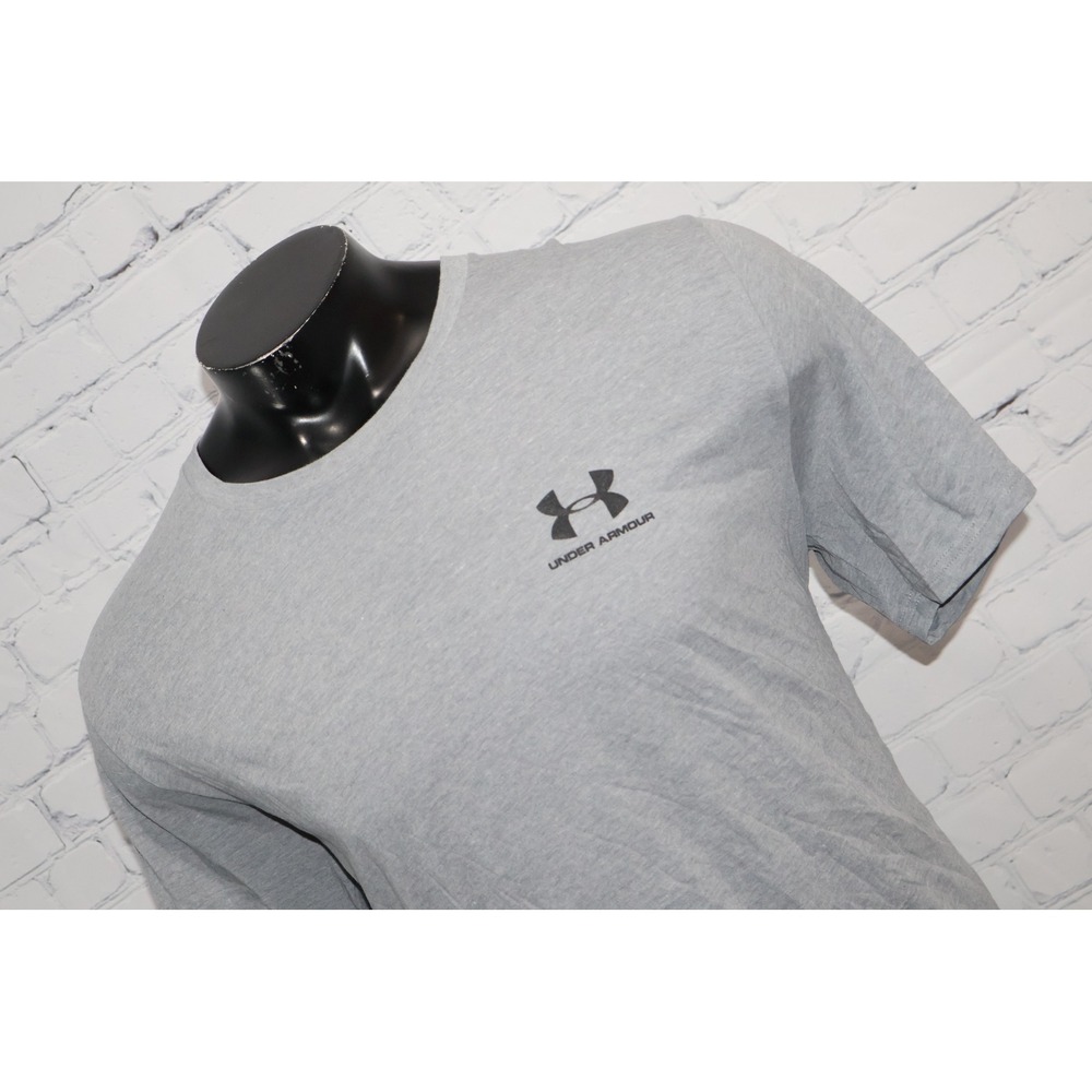Under Armour Gym Shirt Workout Mens 2XL Gray HeatGear Loose Fit Short Sleeve